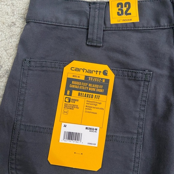NWT Carhartt Mens rugged flex relaxed fit canvas utility work short - Picture 9 of 9